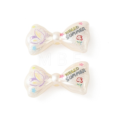Printed Opaque Acrylic Beads OACR-B054-01T-1