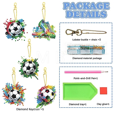 DIY Diamond Painting Football Keychain Kit PW-WG39BEF-01-1