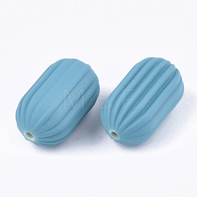 Rubberized Style Acrylic Corrugated Beads OACR-T014-18A-05-1