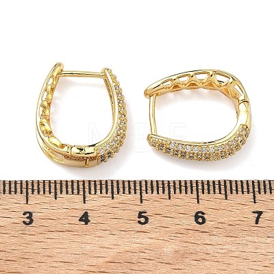 Brass Micro Pave Clear Cubic Zirconia Hoop Earrings EJEW-C182-07E-G-1