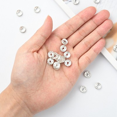 Iron Rhinestone Spacer Beads RB-A010-10MM-S-1