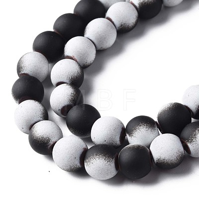 Spray Painted Non-magnetic Synthetic Hematite Beads Strands G-N337-01F-1