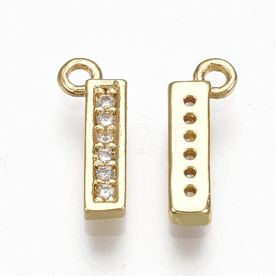 Brass Cubic Zirconia Charms KK-S348-330I-1