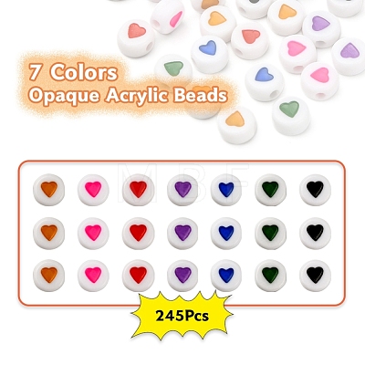 7 Colors Opaque Acrylic Beads MACR-YW0001-76-1