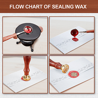 Brass Wax Seal Stamp with Handle AJEW-WH0184-1069-1