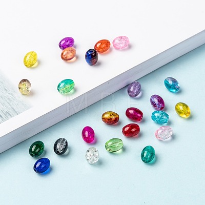 24 Colors Transparent Crackle Glass Beads CCG-JP0001-01C-1