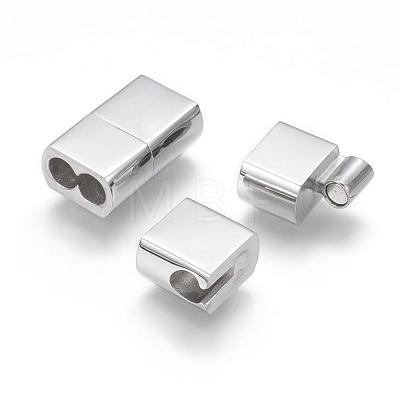 304 Stainless Steel Magnetic Clasps with Glue-in Ends STAS-G143-64P-1