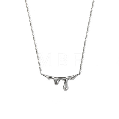 304 Stainless Steel Melting Drop Pendant Necklaces for Women PW-WG47804-02-1