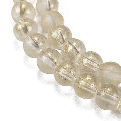 Frosted Transparent Glass Bead Strands GLAA-P065-6mm-01-1