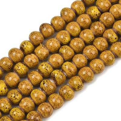 Handmade Fancy Antique Glazed Porcelain Ceramic Round Beads Strands PORC-L019-8mm-02-1