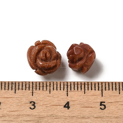 Synthetic Goldstone Carved Flower Beads G-O156-B-31-1