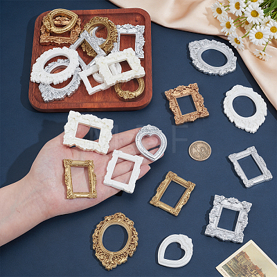 24Pcs 12 Styles Mini Vintage Resin Photo Frame AJEW-NB0009-51-1
