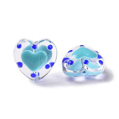 Glass Heart Beads GLAA-D005-01D-1