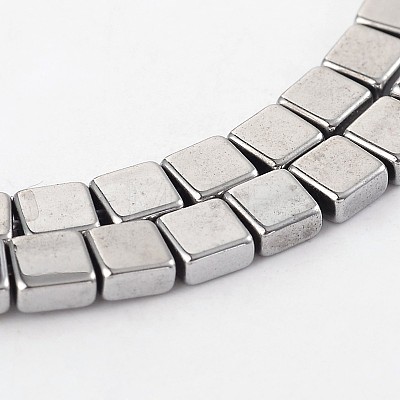 Electroplate Non-magnetic Synthetic Hematite Square Bead Strands G-L368-02D-1