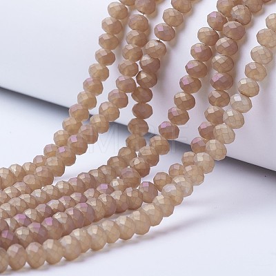 Electroplate Transparent Glass Beads Strands EGLA-A034-T1mm-X02-1