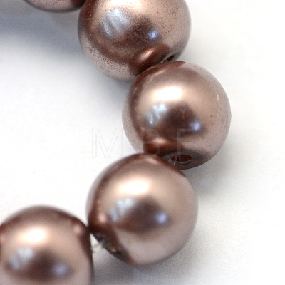 Baking Paint Pearlized Glass Pearl Round Bead Strands LS-HY-Q330-8mm-78-1