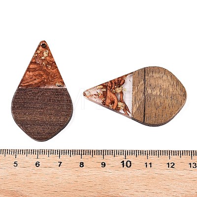 Transparent Resin and Walnut Wood Pendants RESI-T057-06C-1