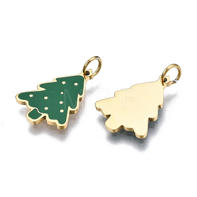316 Surgical Stainless Steel Enamel Pendants X-STAS-S116-338G-1