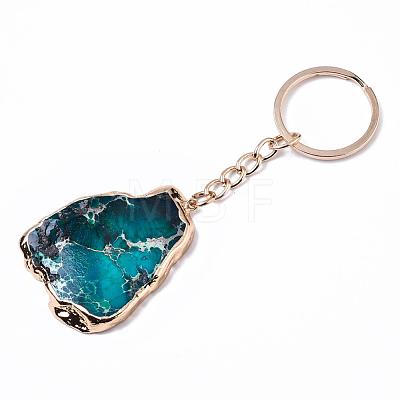 Natural Regalite/Imperial Jasper/Sea Sediment Jasper Keychain G-N0326-002B-1