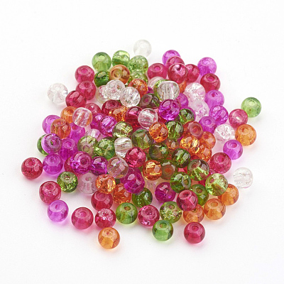 Baking Painted Crackle Glass Beads DGLA-X0006-4mm-09-1