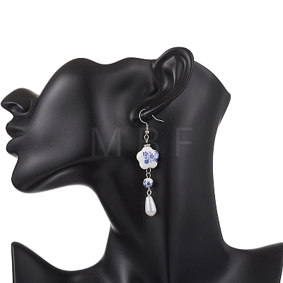 4 Pairs Handmade Porcelain Dangle Earrings EJEW-JE06855-1
