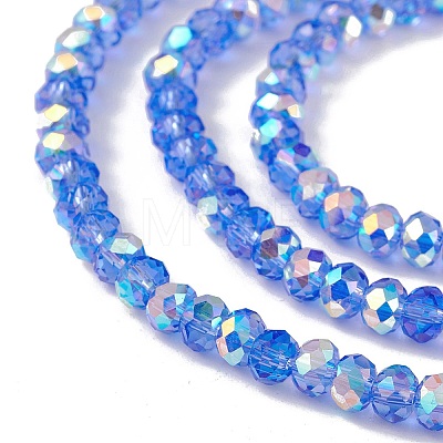 Transparent Electroplate Glass Beads Strands EGLA-F156-AB07-1