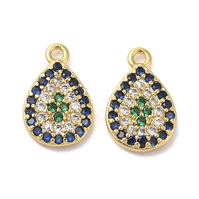 Brass Micro Pave Cubic Zirconia Pendants KK-S391-06G-1