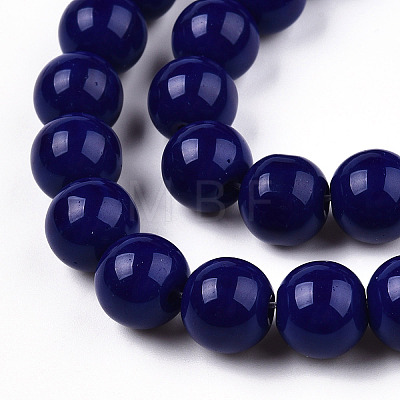 Opaque Solid Color Glass Beads Strands GLAA-T032-P10mm-03-1