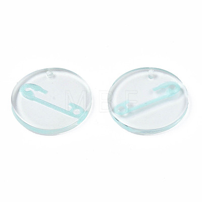 Transparent Resin Pendants RESI-N030-005D-1