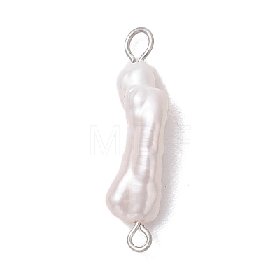 Natural Keshi Pearl Connector Charms PALLOY-JF04238-01-1