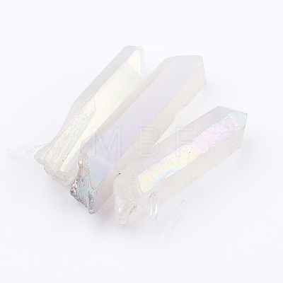 Electroplated Natural Quartz Crystal Graduated Beads Strands LS-G-P315-A10-1