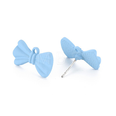 Spray Painted Alloy Stud Earring Findings PALLOY-S139-009-RS-1