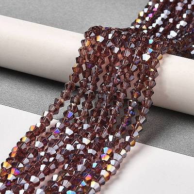 Transparent Electroplate Glass Beads Strands EGLA-A039-T3mm-B05-1