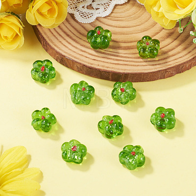 10Pcs Transparent Handmade Bumpy Lampwork Beads LAMP-TADJ0001-48D-1