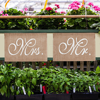 Mr and Mrs Burlap Chair Banners AJEW-WH0258-452-1