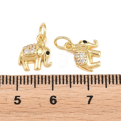 Brass Micro Pave Clear Cubic Zirconia Charms KK-H292-56A-G-1