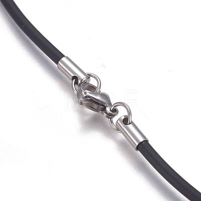 Rubber Cord Necklaces Making MAK-L023-01E-1