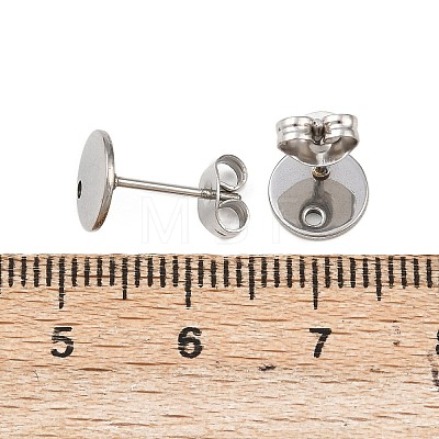 Non-Tarnish 304 Stainless Steel Stud Earring Findings X-STAS-R063-35-1