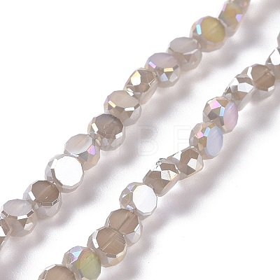 Transparent Electroplate Glass Beads Strands GLAA-E036-06B-1