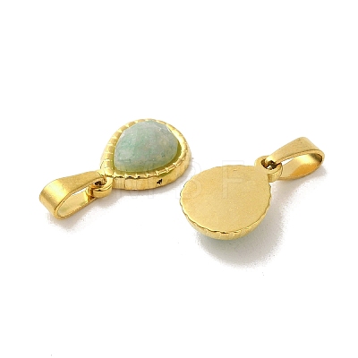Natural Amazonite Faceted Teardrop Charms STAS-P361-01G-03-1