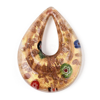 Handmade Gold Sand Lampwork Big Pendants LAMP-S189-14H-1