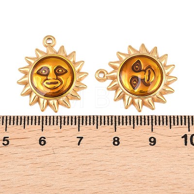 304 Stainless Steel Enamel Pendants STAS-Z187-05G-1