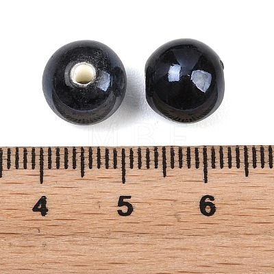 Glazed Porcelain Round Beads PORC-S489-10mm-03-1