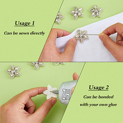 20Pcs Star Rhinestone Cloth Patches DIY-FG0010-20-1