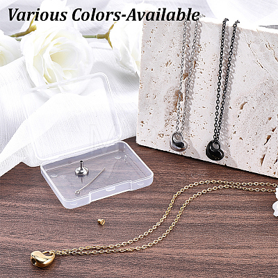 1Pc 304 Stainless Steel Heart Pendant Urn Ashes Necklaces NJEW-CN0001-20P-1