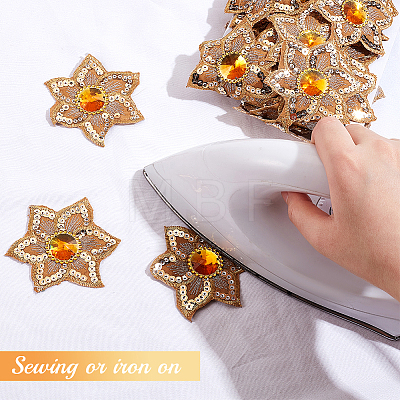  Iron on/Sew on Ethnic Style Embroidery Flower Polyester Lace Ribbons OCOR-WH0060-47C-1