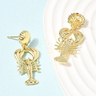 Brass Dangle Earrings EJEW-D352-06G-07-1