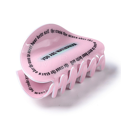 Word Pattern PVC Claw Hair Clips PHAR-M013-02B-1