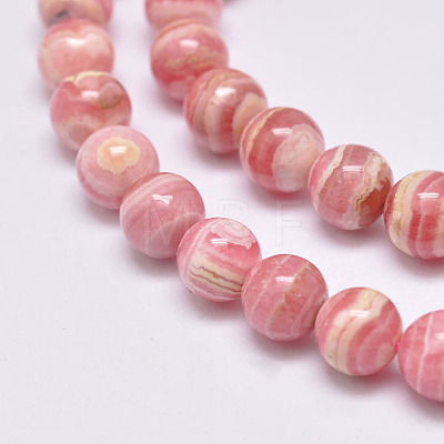 Natural Argentina Rhodochrosite Beads Strands G-D864-14-8mm-1