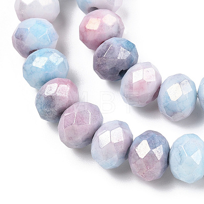 Faceted Electroplated Glass Beads Strands X-GLAA-C023-02-B06-1